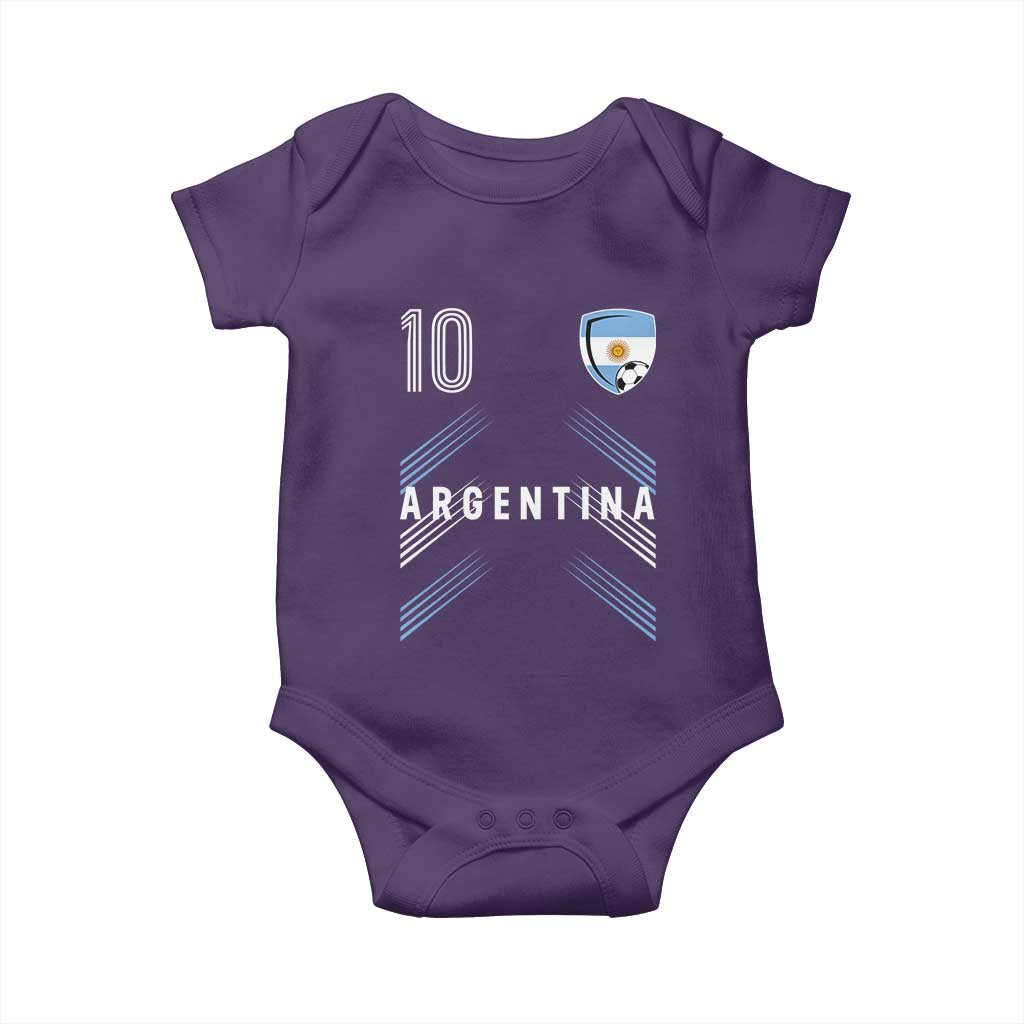 Argentina Soccer Sports Graphic Number 10 Jersey Style Baby Onesie Proud Argentine Football Fans Game Day Pride