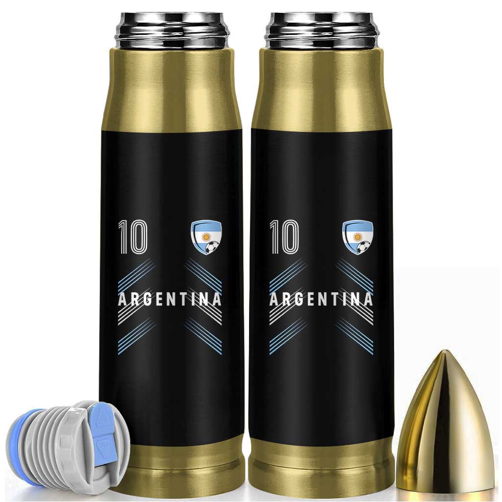 Argentina Soccer Sports Graphic Number 10 Jersey Style Bullet Tumbler Proud Argentine Football Fans Game Day Pride