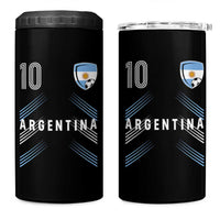 Argentina Soccer Sports Graphic Number 10 Jersey Style 4 in 1 Can Cooler Tumbler Proud Argentine Football Fans Game Day Pride