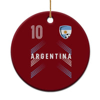 Argentina Soccer Sports Graphic Number 10 Jersey Style Ceramic Ornament Proud Argentine Football Fans Game Day Pride