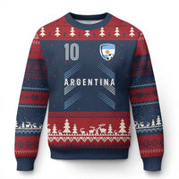 Argentina Soccer Sports Graphic Number 10 Jersey Style Ugly Christmas Sweater Proud Argentine Football Fans Game Day Pride