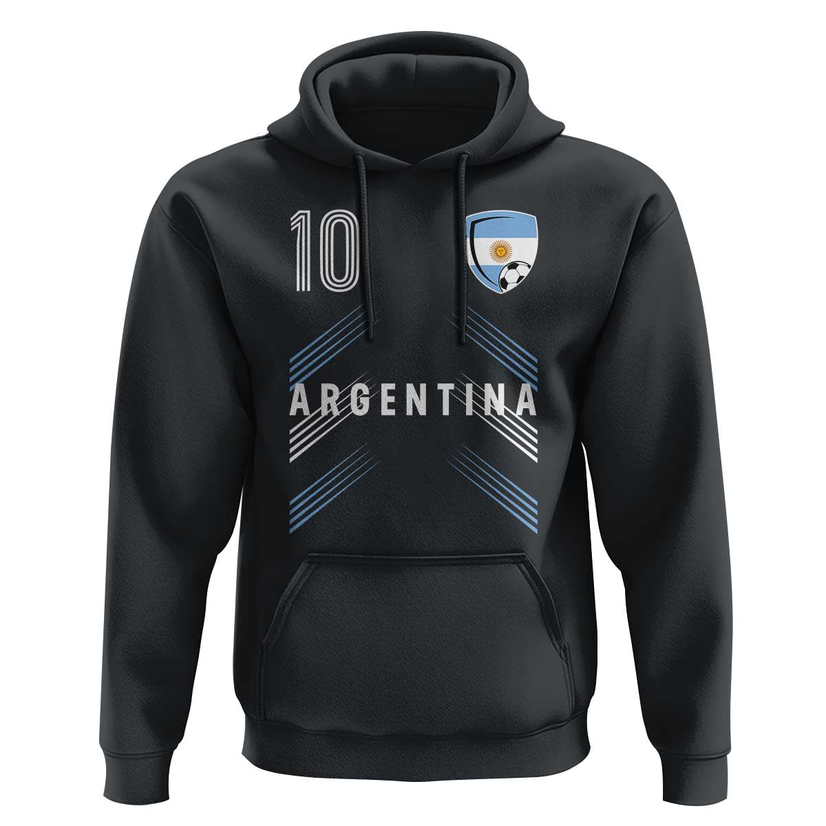 Argentina Soccer Sports Graphic Number 10 Jersey Style Hoodie Proud Argentine Football Fans Game Day Pride