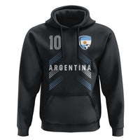 Argentina Soccer Sports Graphic Number 10 Jersey Style Hoodie Proud Argentine Football Fans Game Day Pride