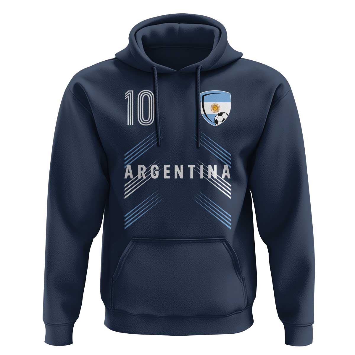Argentina Soccer Sports Graphic Number 10 Jersey Style Hoodie Proud Argentine Football Fans Game Day Pride
