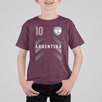 Argentina Soccer Sports Graphic Number 10 Jersey Style T Shirt For Kid Proud Argentine Football Fans Game Day Pride