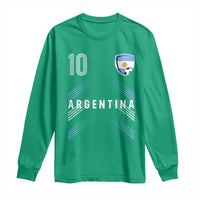 Argentina Soccer Sports Graphic Number 10 Jersey Style Long Sleeve Shirt Proud Argentine Football Fans Game Day Pride