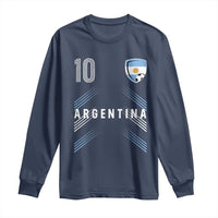 Argentina Soccer Sports Graphic Number 10 Jersey Style Long Sleeve Shirt Proud Argentine Football Fans Game Day Pride