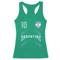 Argentina Soccer Sports Graphic Number 10 Jersey Style Racerback Tank Top Proud Argentine Football Fans Game Day Pride