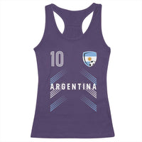 Argentina Soccer Sports Graphic Number 10 Jersey Style Racerback Tank Top Proud Argentine Football Fans Game Day Pride