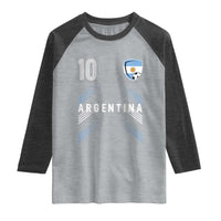 Argentina Soccer Sports Graphic Number 10 Jersey Style Raglan Shirt Proud Argentine Football Fans Game Day Pride