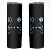 Argentina Soccer Sports Graphic Number 10 Jersey Style Skinny Tumbler Proud Argentine Football Fans Game Day Pride