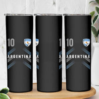 Argentina Soccer Sports Graphic Number 10 Jersey Style Skinny Tumbler Proud Argentine Football Fans Game Day Pride