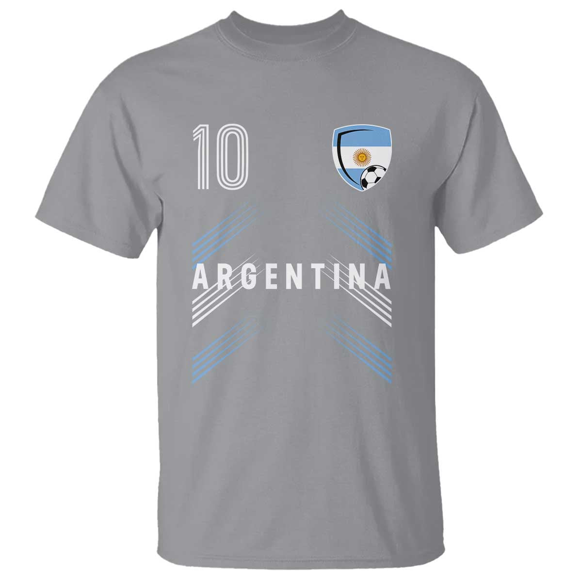 Argentina Soccer Sports Graphic Number 10 Jersey Style T Shirt Proud Argentine Football Fans Game Day Pride