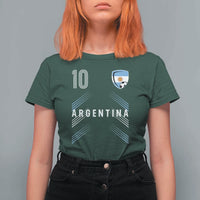 Argentina Soccer Sports Graphic Number 10 Jersey Style T Shirt For Women Proud Argentine Football Fans Game Day Pride