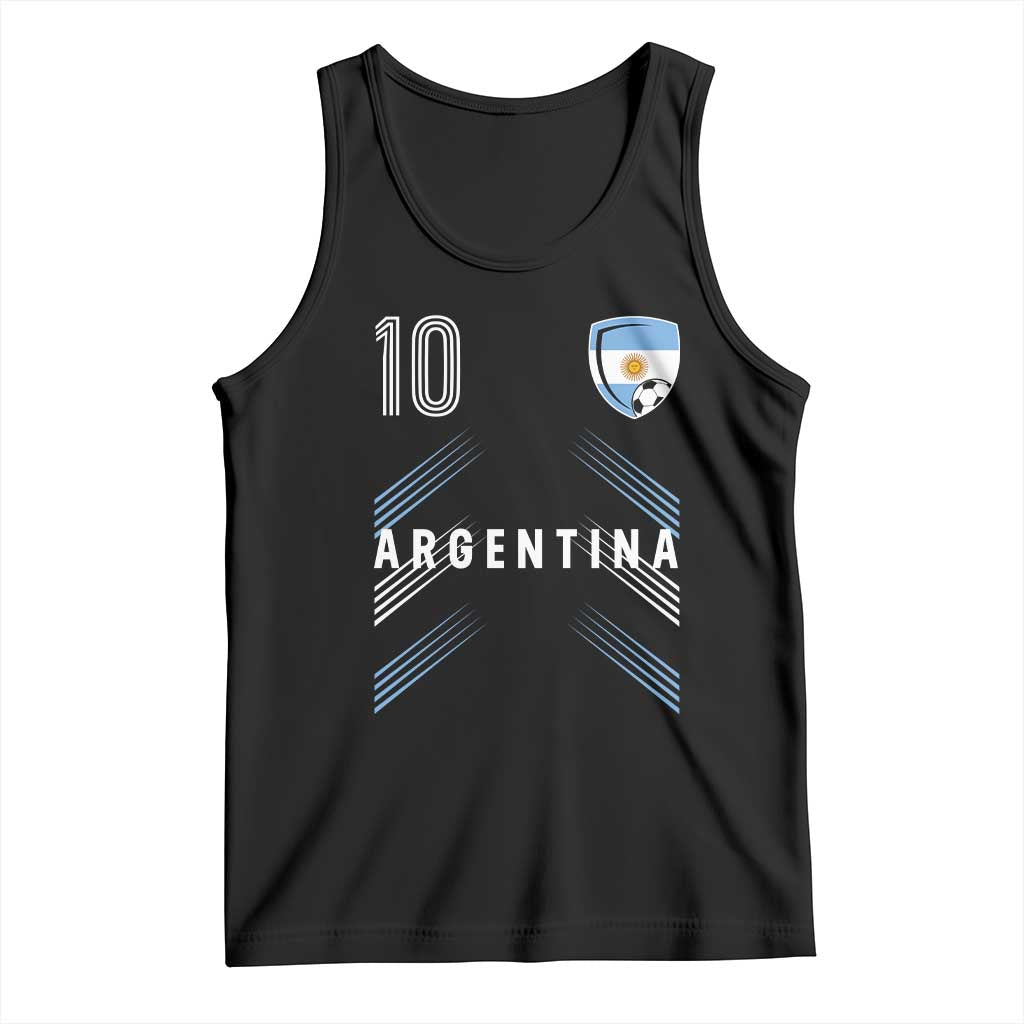 Argentina Soccer Sports Graphic Number 10 Jersey Style Tank Top Proud Argentine Football Fans Game Day Pride