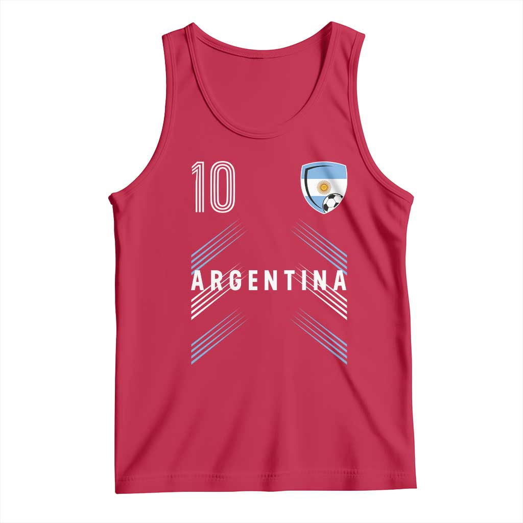 Argentina Soccer Sports Graphic Number 10 Jersey Style Tank Top Proud Argentine Football Fans Game Day Pride