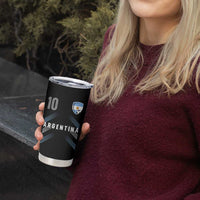 Argentina Soccer Sports Graphic Number 10 Jersey Style Tumbler Cup Proud Argentine Football Fans Game Day Pride