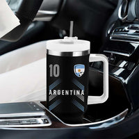 Argentina Soccer Sports Graphic Number 10 Jersey Style Tumbler With Handle Proud Argentine Football Fans Game Day Pride