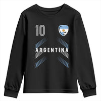 Argentina Soccer Sports Graphic Number 10 Jersey Style Youth Sweatshirt Proud Argentine Football Fans Game Day Pride