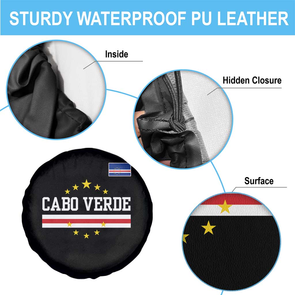 Cabo Verde Athletic Varsity Style Spare Tire Cover Cape Verde Flag Stars National Pride