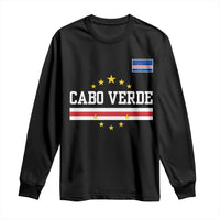 Cabo Verde Athletic Varsity Style Long Sleeve Shirt Cape Verde Flag Stars National Pride