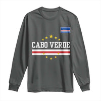 Cabo Verde Athletic Varsity Style Long Sleeve Shirt Cape Verde Flag Stars National Pride