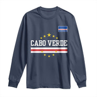 Cabo Verde Athletic Varsity Style Long Sleeve Shirt Cape Verde Flag Stars National Pride