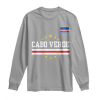 Cabo Verde Athletic Varsity Style Long Sleeve Shirt Cape Verde Flag Stars National Pride
