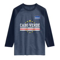 Cabo Verde Athletic Varsity Style Raglan Shirt Cape Verde Flag Stars National Pride