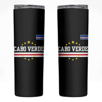 Cabo Verde Athletic Varsity Style Skinny Tumbler Cape Verde Flag Stars National Pride