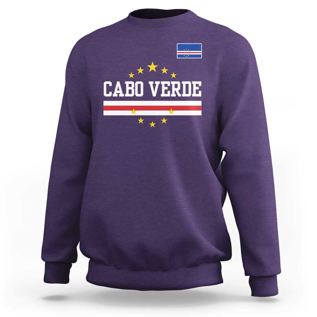 Cabo Verde Athletic Varsity Style Sweatshirt Cape Verde Flag Stars National Pride