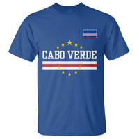 Cabo Verde Athletic Varsity Style T Shirt Cape Verde Flag Stars National Pride