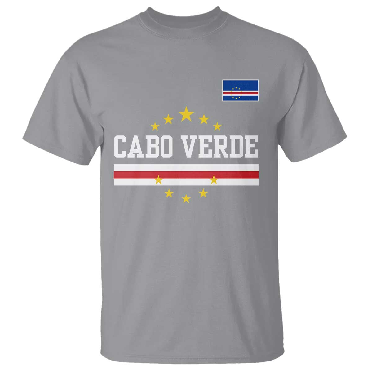 Cabo Verde Athletic Varsity Style T Shirt Cape Verde Flag Stars National Pride