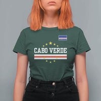Cabo Verde Athletic Varsity Style T Shirt For Women Cape Verde Flag Stars National Pride