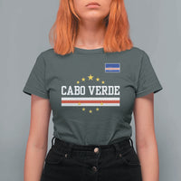 Cabo Verde Athletic Varsity Style T Shirt For Women Cape Verde Flag Stars National Pride