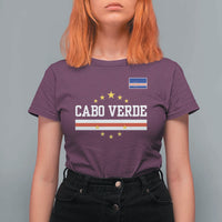 Cabo Verde Athletic Varsity Style T Shirt For Women Cape Verde Flag Stars National Pride