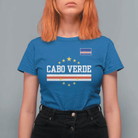 Cabo Verde Athletic Varsity Style T Shirt For Women Cape Verde Flag Stars National Pride
