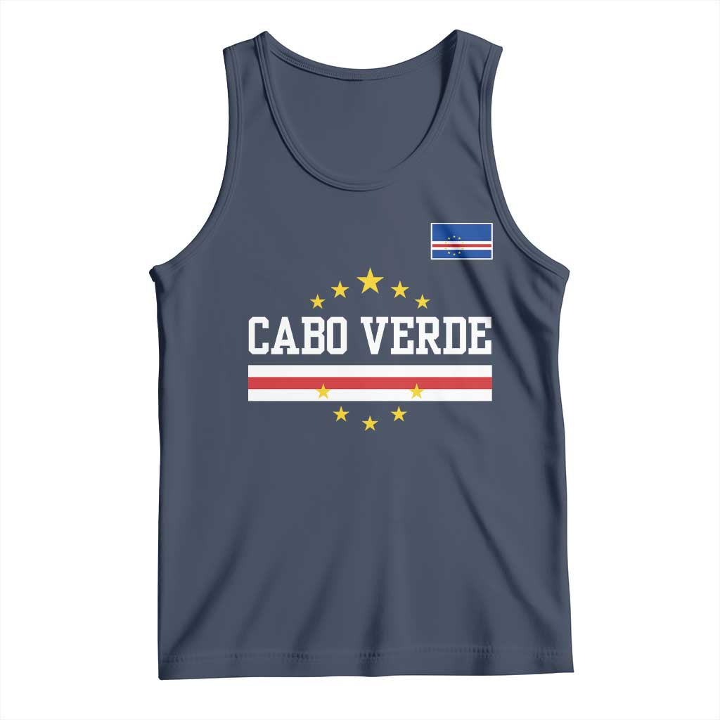 Cabo Verde Athletic Varsity Style Tank Top Cape Verde Flag Stars National Pride