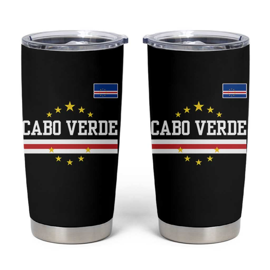 Cabo Verde Athletic Varsity Style Tumbler Cup Cape Verde Flag Stars National Pride