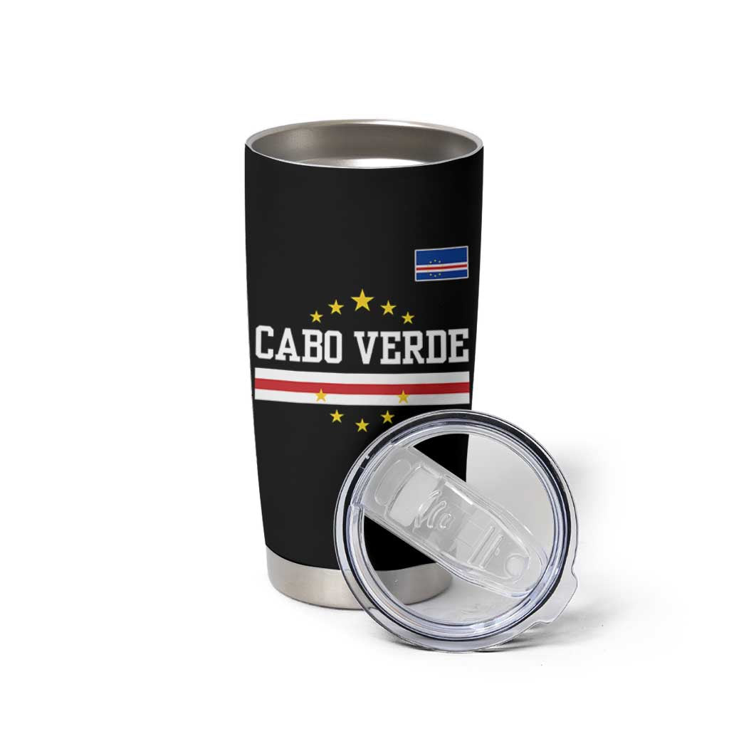 Cabo Verde Athletic Varsity Style Tumbler Cup Cape Verde Flag Stars National Pride