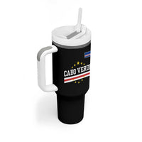 Cabo Verde Athletic Varsity Style Tumbler With Handle Cape Verde Flag Stars National Pride