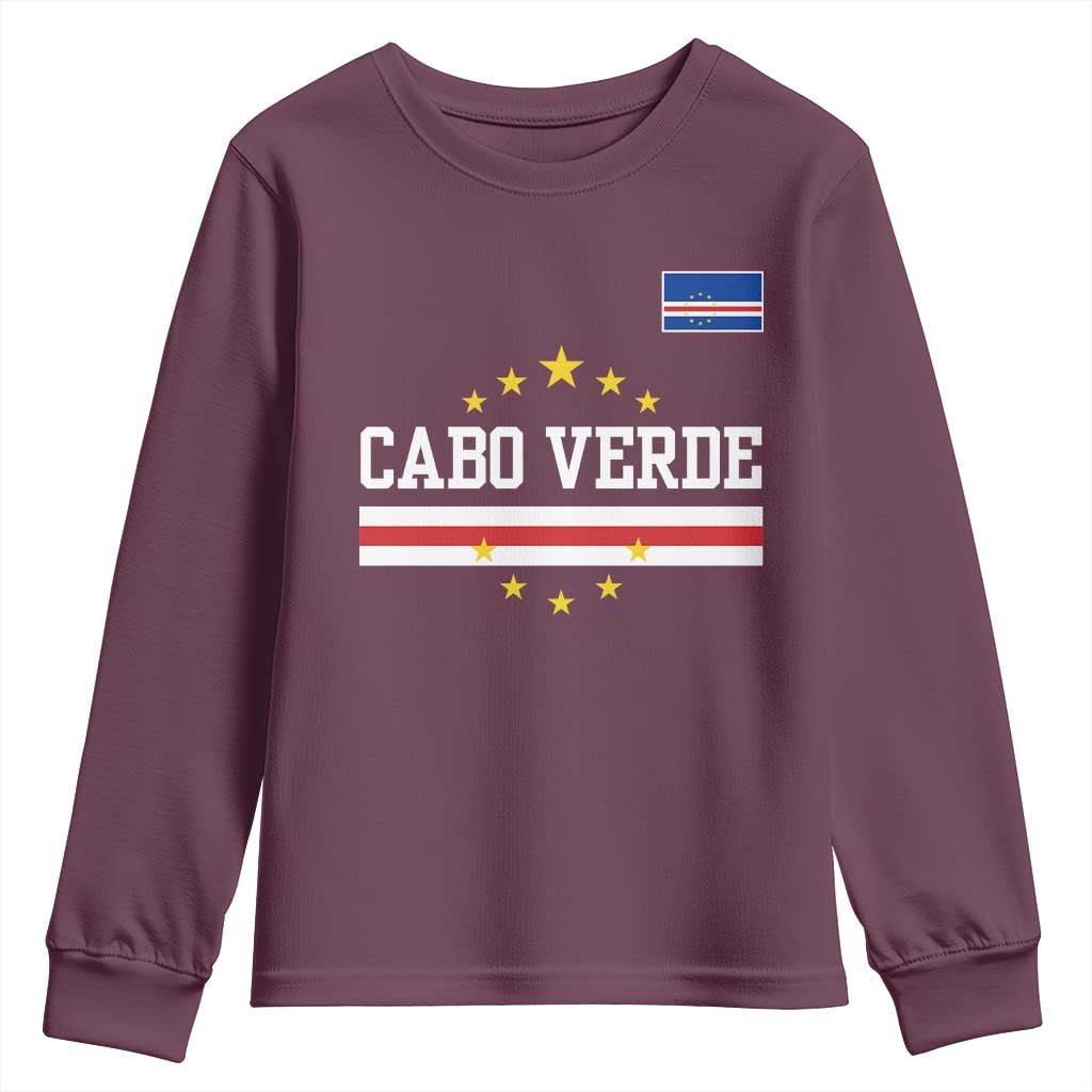 Cabo Verde Athletic Varsity Style Youth Sweatshirt Cape Verde Flag Stars National Pride