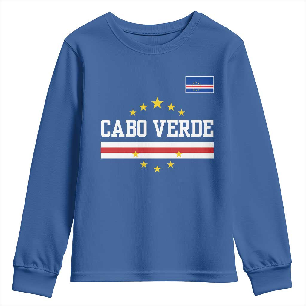 Cabo Verde Athletic Varsity Style Youth Sweatshirt Cape Verde Flag Stars National Pride