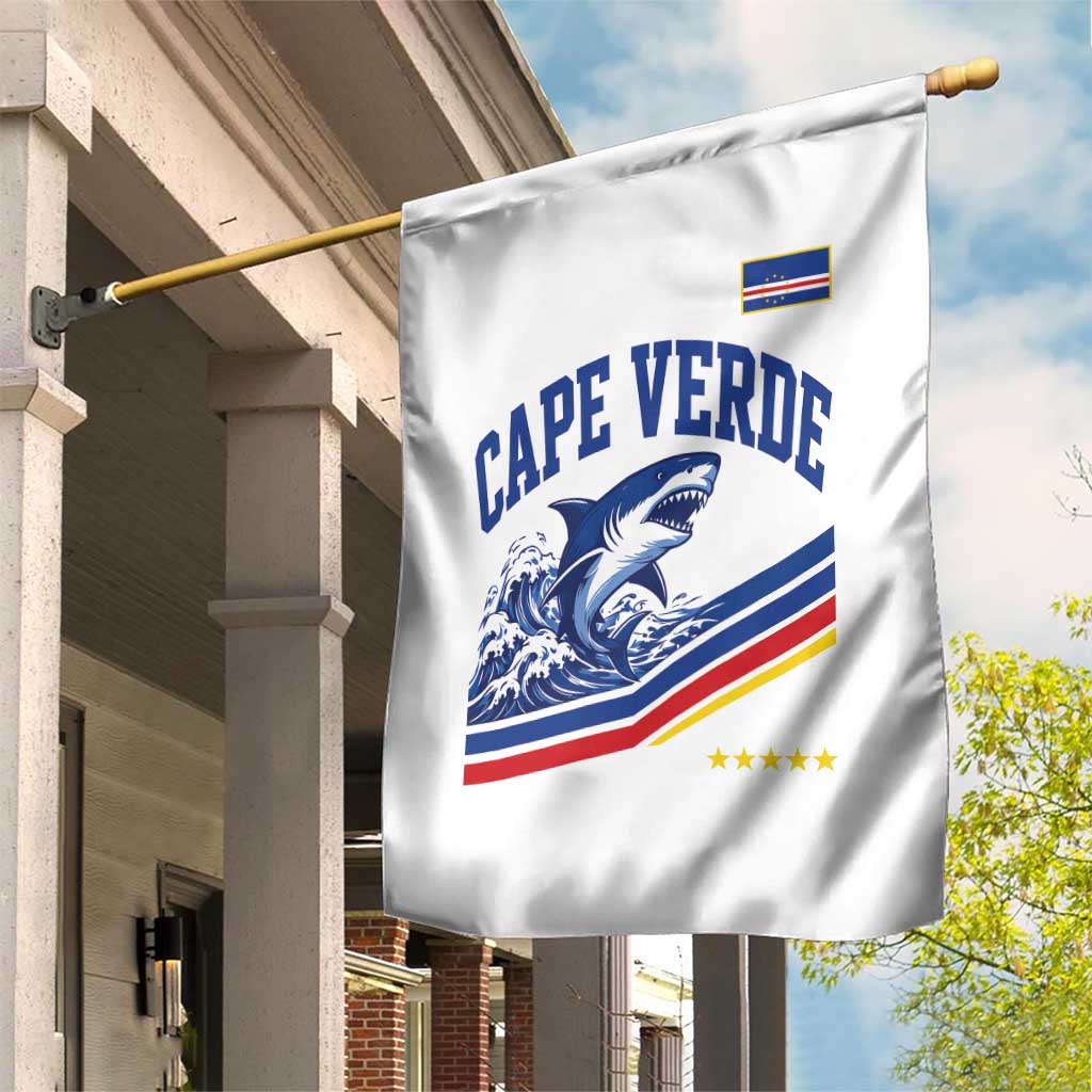 Cape Verde Blue Sharks Ocean Wave Graphic Garden Flag Cabo Verde Pride Sports Fans