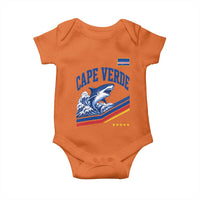 Cape Verde Blue Sharks Ocean Wave Graphic Baby Onesie Cabo Verde Pride Sports Fans