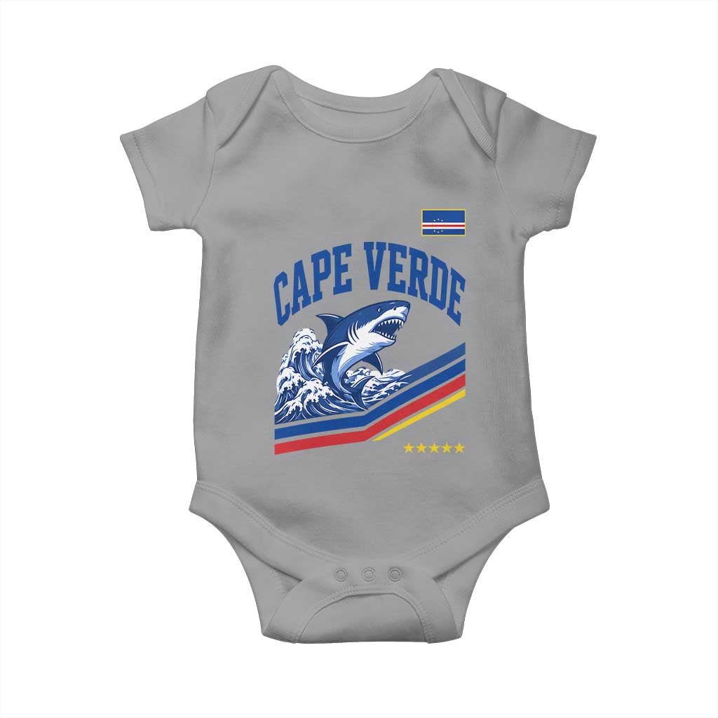Cape Verde Blue Sharks Ocean Wave Graphic Baby Onesie Cabo Verde Pride Sports Fans