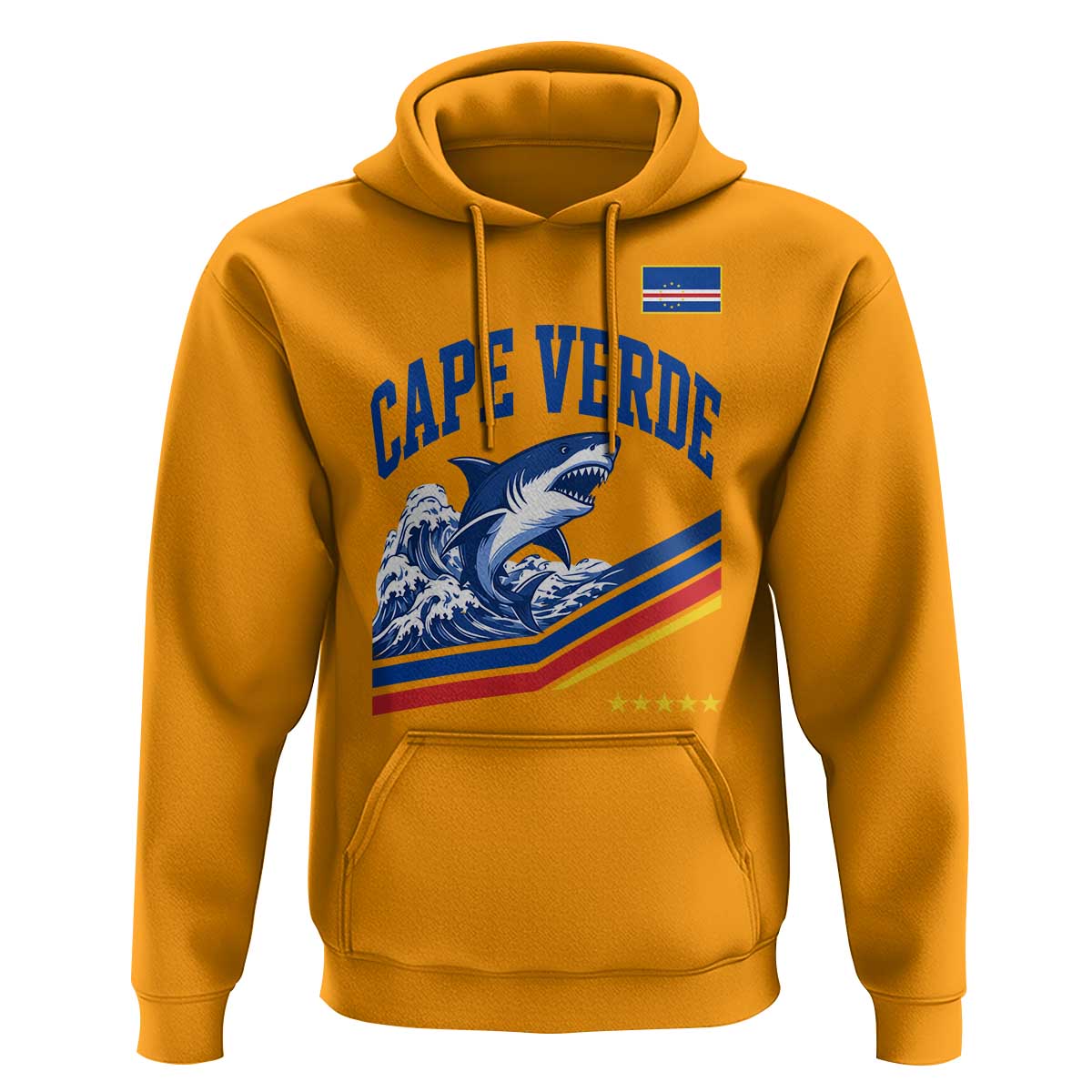 Cape Verde Blue Sharks Ocean Wave Graphic Hoodie Cabo Verde Pride Sports Fans