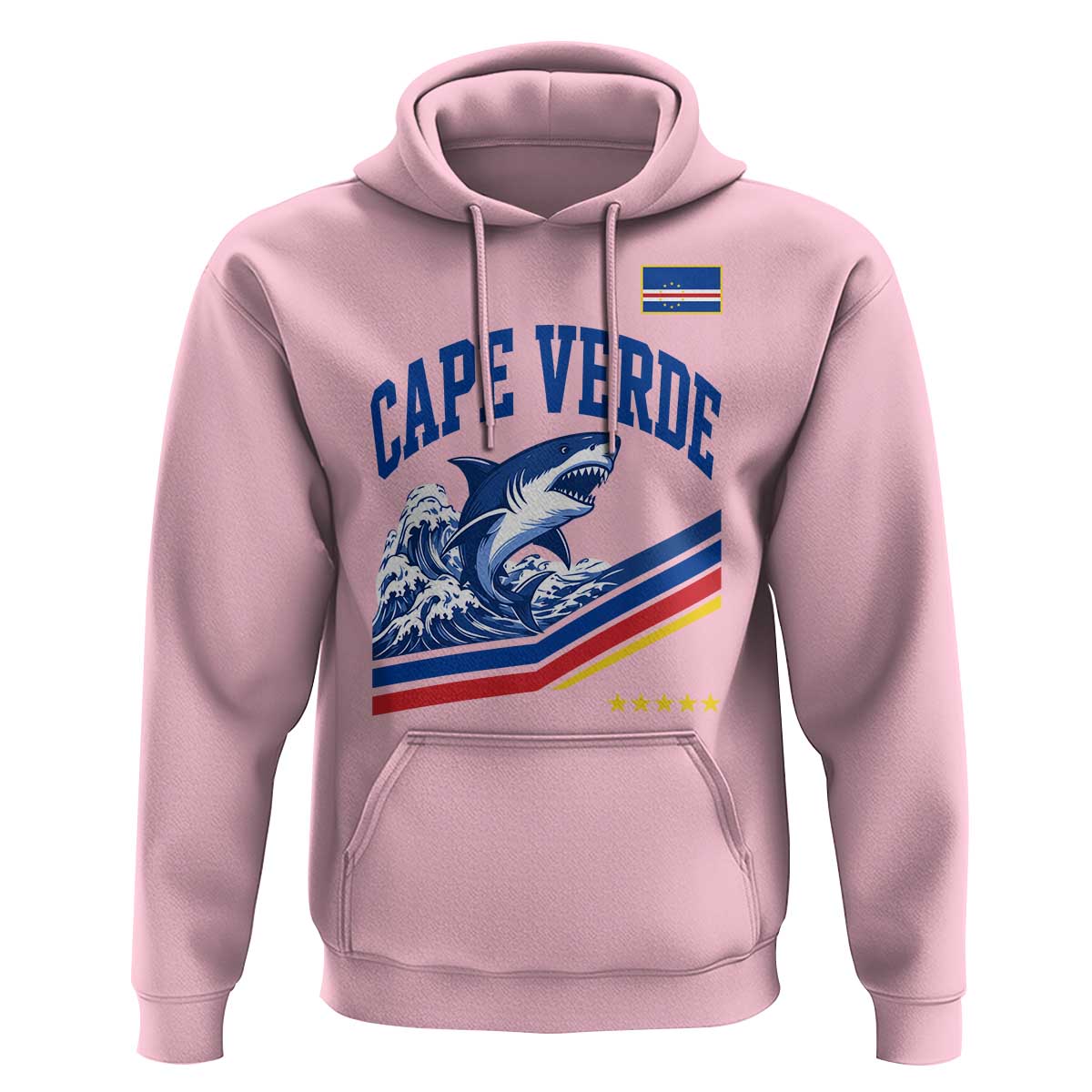 Cape Verde Blue Sharks Ocean Wave Graphic Hoodie Cabo Verde Pride Sports Fans