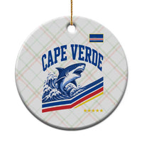 Cape Verde Blue Sharks Ocean Wave Graphic Ceramic Ornament Cabo Verde Pride Sports Fans