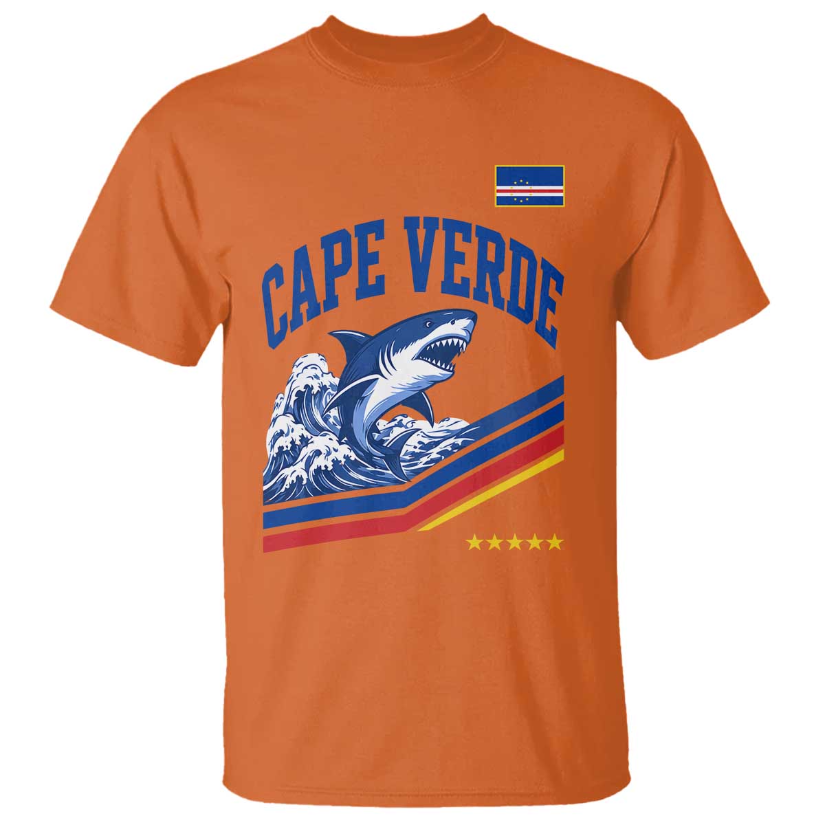 Cape Verde Blue Sharks Ocean Wave Graphic T Shirt Cabo Verde Pride Sports Fans